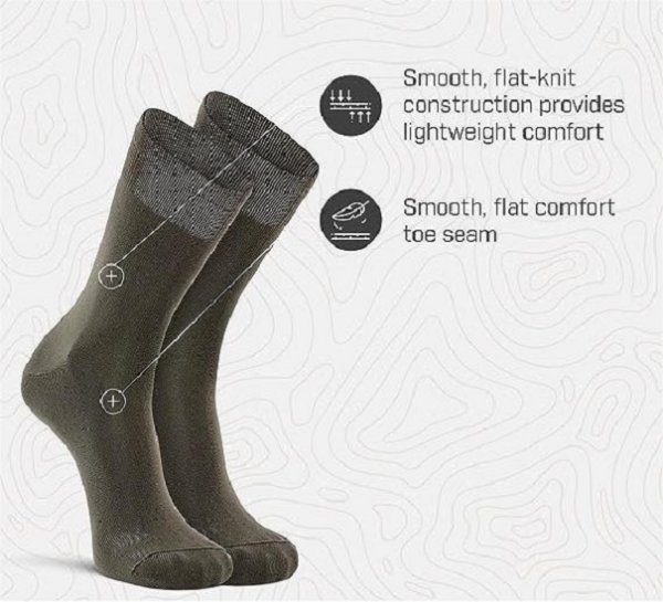 Mens Ultra-lightweight Liner Crew Socks - 1 Pairs
