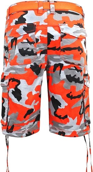Men's Belted Ripstop Twill Camo Cargo Short